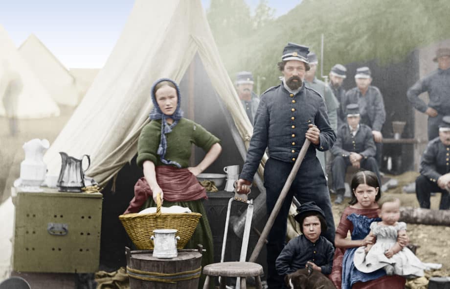 A colorized historical photograph.