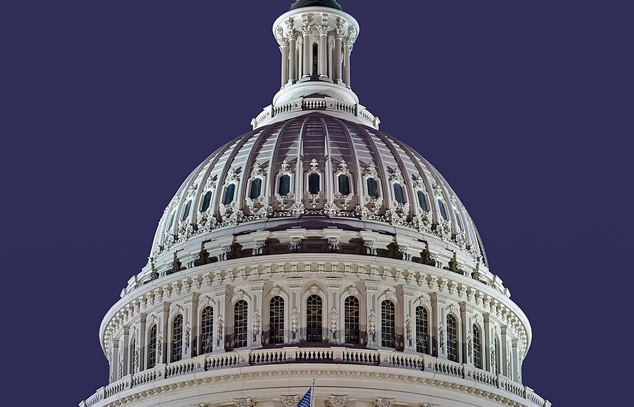The dome of the US Capitol building.