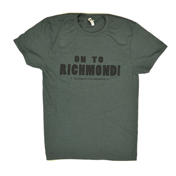 gray tee shirt with black print "On To Richmond"