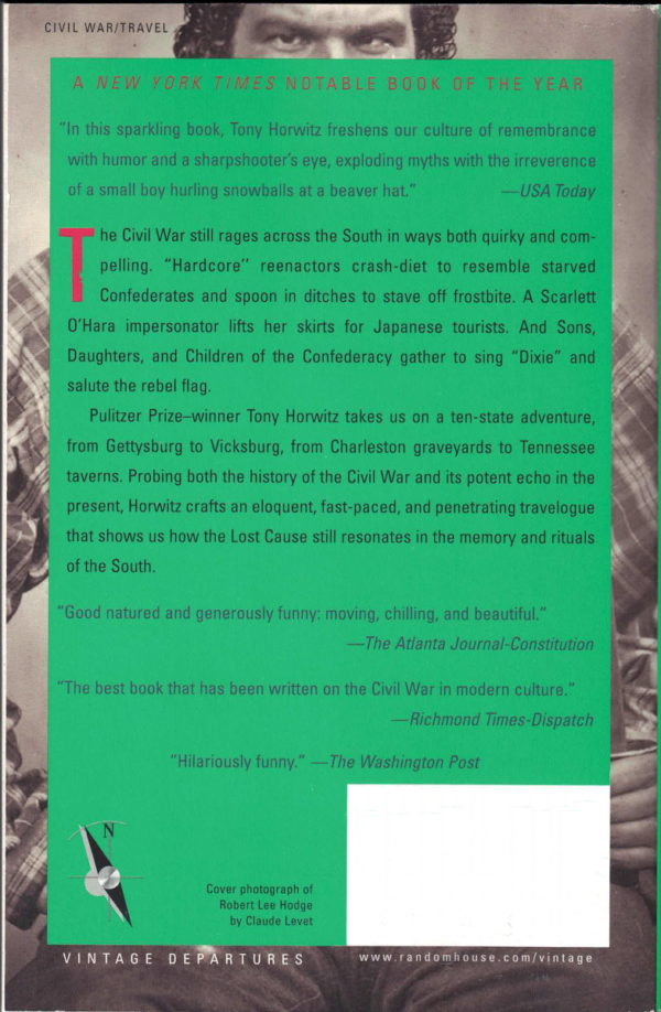 back cover of tony horwitz - confederates in the attic - dispatches from the unfinished civil war