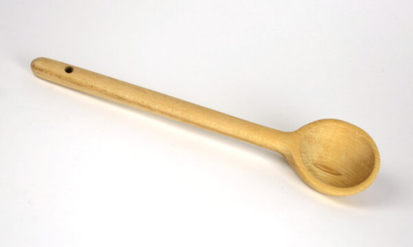 twelve-inch wooden spoon with deep round head
